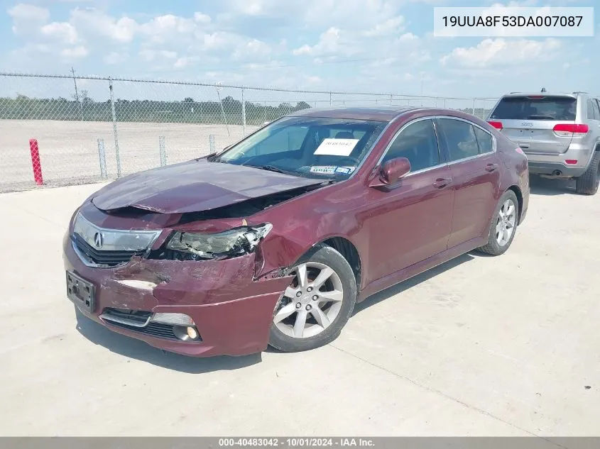 2013 Acura Tl 3.5 VIN: 19UUA8F53DA007087 Lot: 40483042