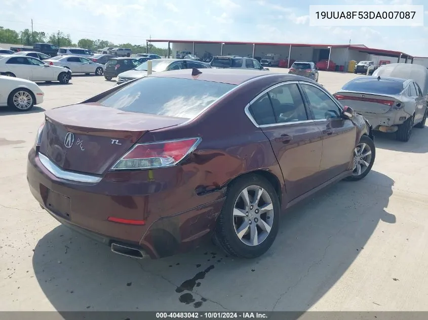 2013 Acura Tl 3.5 VIN: 19UUA8F53DA007087 Lot: 40483042