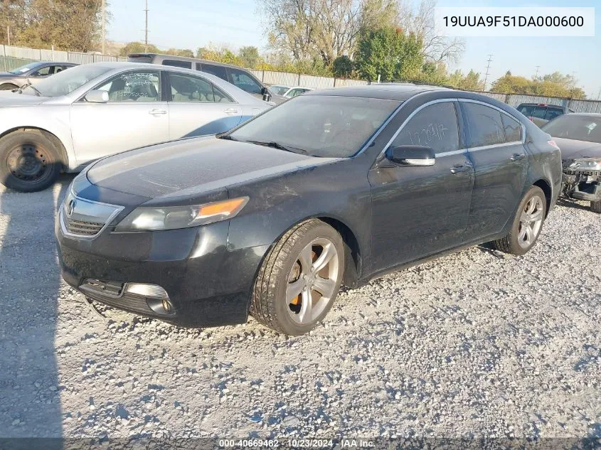 2013 Acura Tl 3.7 VIN: 19UUA9F51DA000600 Lot: 40669482