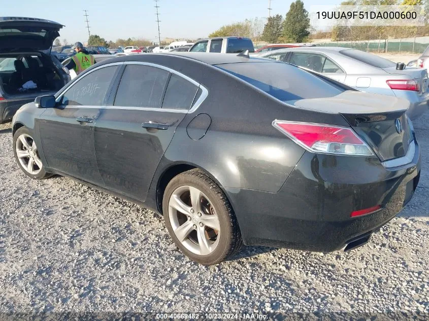 2013 Acura Tl 3.7 VIN: 19UUA9F51DA000600 Lot: 40669482