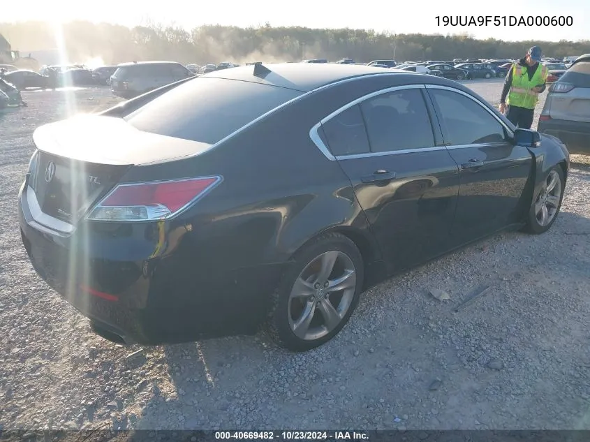 2013 Acura Tl 3.7 VIN: 19UUA9F51DA000600 Lot: 40669482