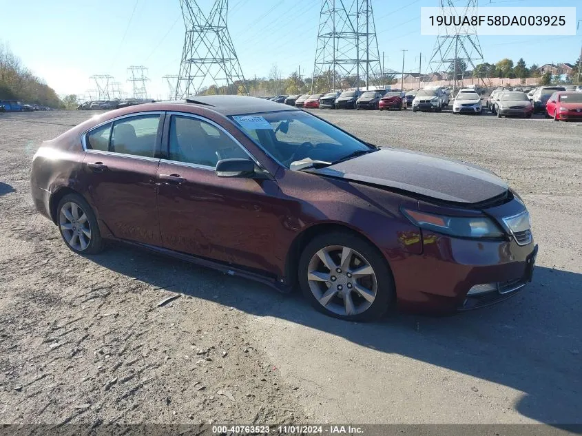 2013 Acura Tl 3.5 VIN: 19UUA8F58DA003925 Lot: 40763523