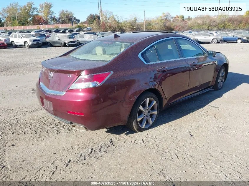 2013 Acura Tl 3.5 VIN: 19UUA8F58DA003925 Lot: 40763523