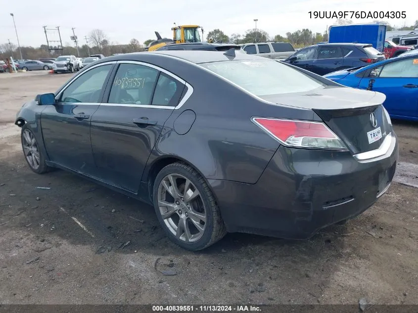 2013 Acura Tl 3.7 VIN: 19UUA9F76DA004305 Lot: 40839551