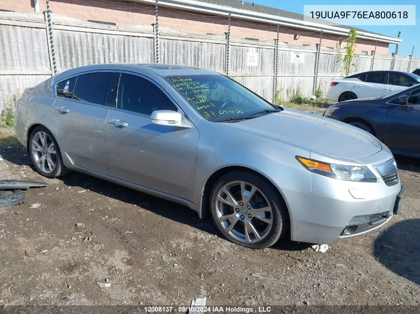 2014 Acura Tl VIN: 19UUA9F76EA800618 Lot: 12008137