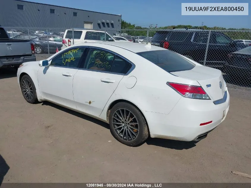 2014 Acura Tl VIN: 19UUA9F2XEA800450 Lot: 12081945