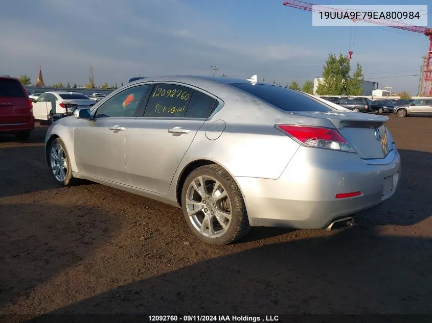 2014 Acura Tl Advance VIN: 19UUA9F79EA800984 Lot: 12092760