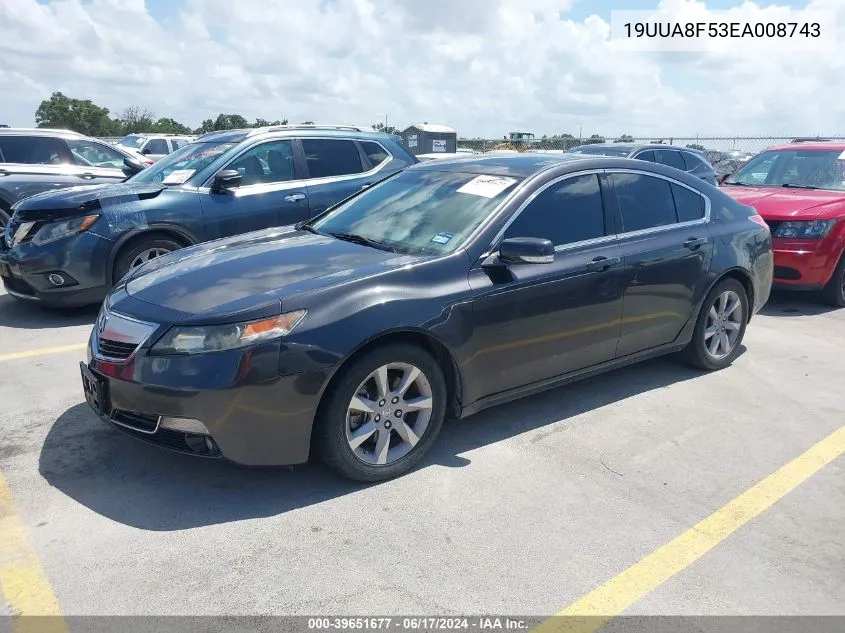 2014 Acura Tl 3.5 VIN: 19UUA8F53EA008743 Lot: 39651677