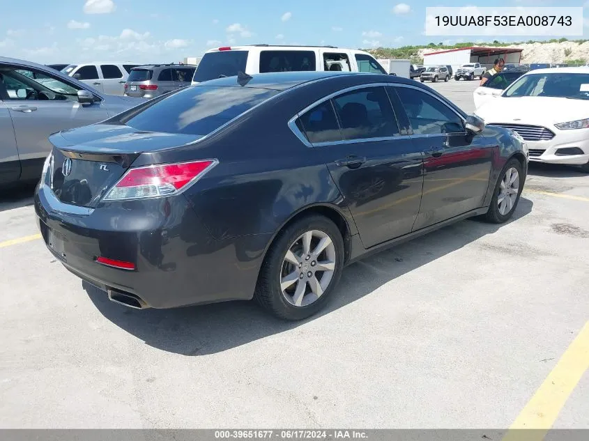 2014 Acura Tl 3.5 VIN: 19UUA8F53EA008743 Lot: 39651677