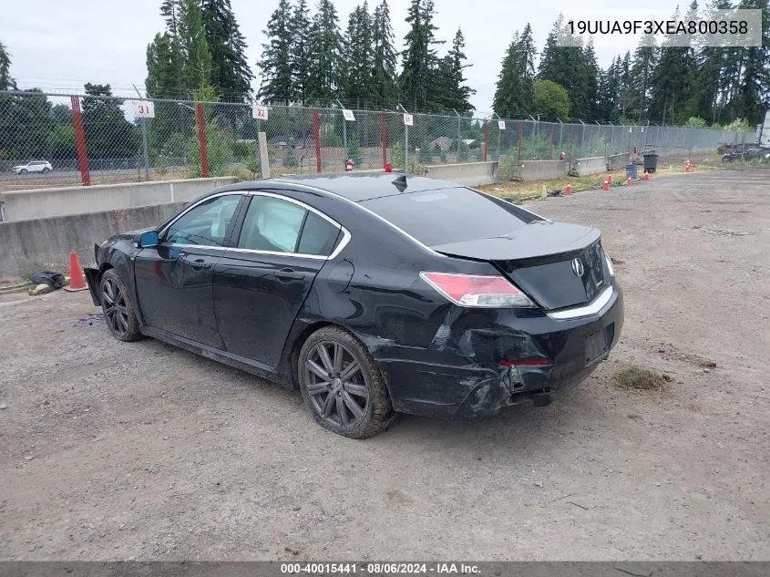 2014 Acura Tl VIN: 19UUA9F3XEA800358 Lot: 40015441