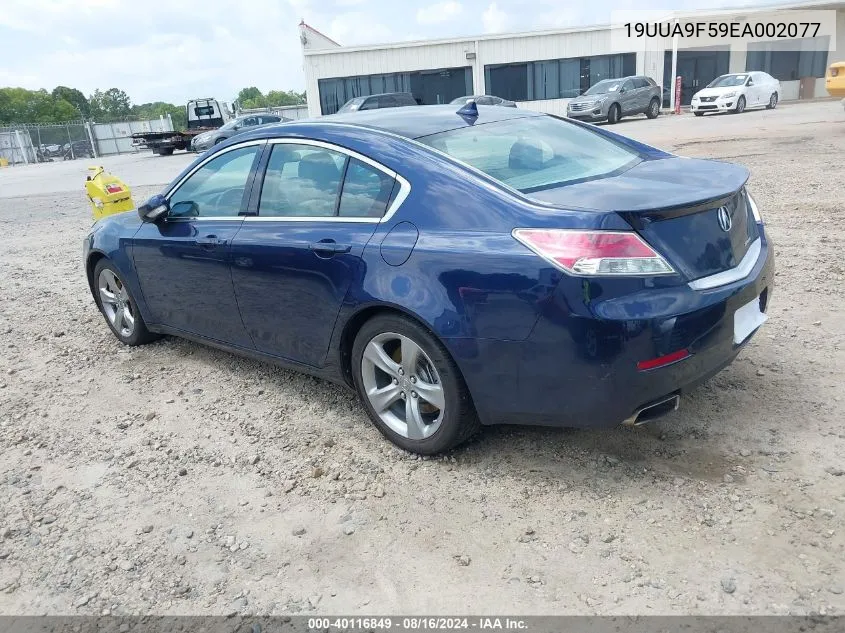 2014 Acura Tl 3.7 VIN: 19UUA9F59EA002077 Lot: 40116849