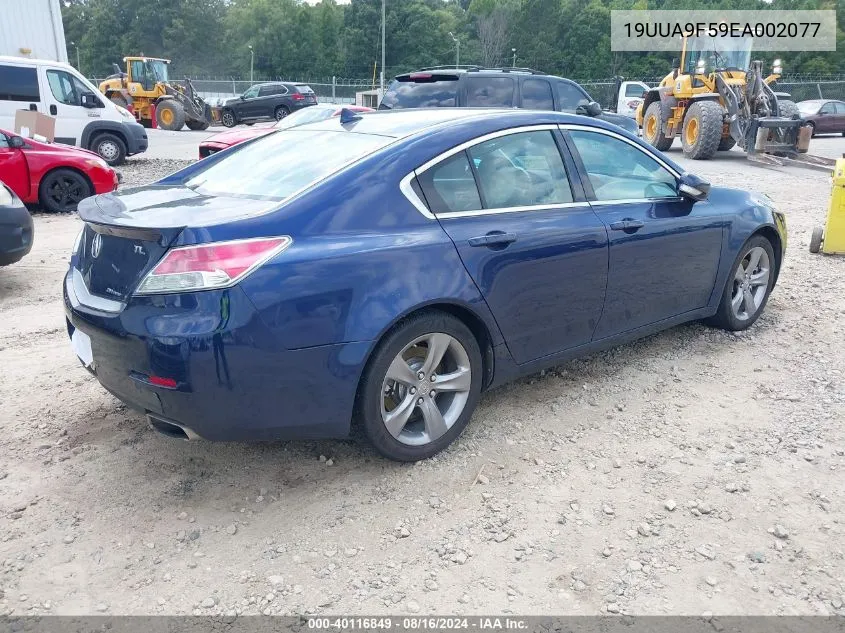 2014 Acura Tl 3.7 VIN: 19UUA9F59EA002077 Lot: 40116849