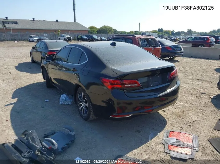 2015 Acura Tlx VIN: 19UUB1F38FA802125 Lot: 12102062