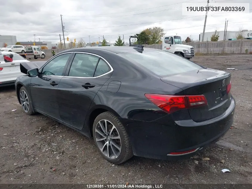 2015 Acura Tlx VIN: 19UUB3F33FA803369 Lot: 12138381