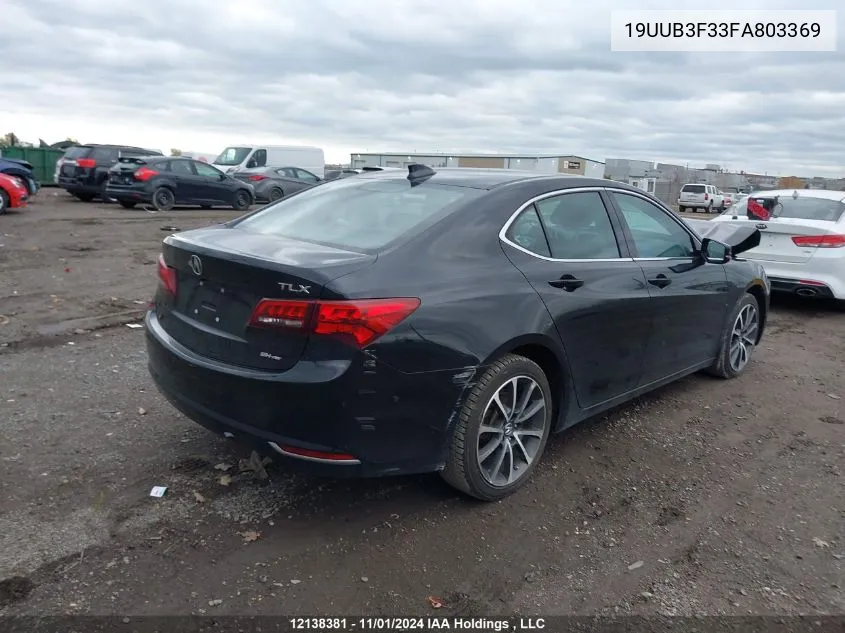 2015 Acura Tlx VIN: 19UUB3F33FA803369 Lot: 12138381