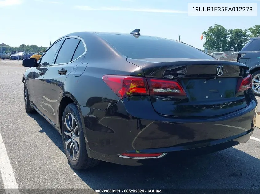 2015 Acura Tlx VIN: 19UUB1F35FA012278 Lot: 39680131