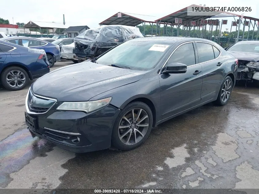 2015 Acura Tlx V6 Advance VIN: 19UUB3F74FA006826 Lot: 39892420