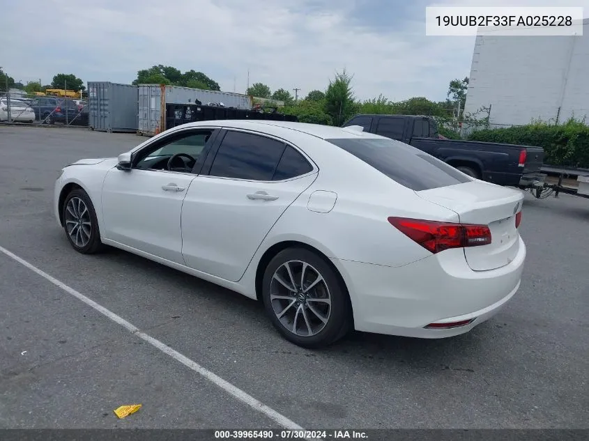 2015 Acura Tlx V6 VIN: 19UUB2F33FA025228 Lot: 39965490