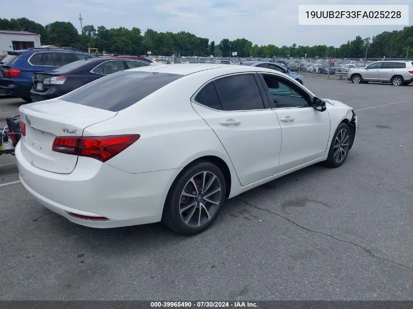 2015 Acura Tlx V6 VIN: 19UUB2F33FA025228 Lot: 39965490