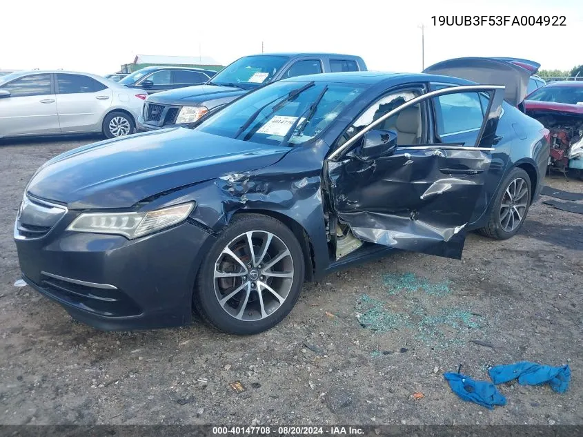 2015 Acura Tlx Tech VIN: 19UUB3F53FA004922 Lot: 40147708