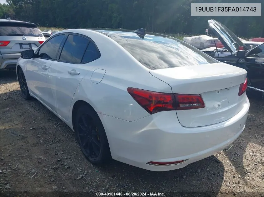 2015 Acura Tlx VIN: 19UUB1F35FA014743 Lot: 40151445