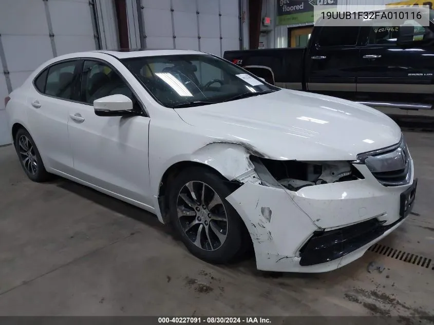 2015 Acura Tlx VIN: 19UUB1F32FA010116 Lot: 40227091