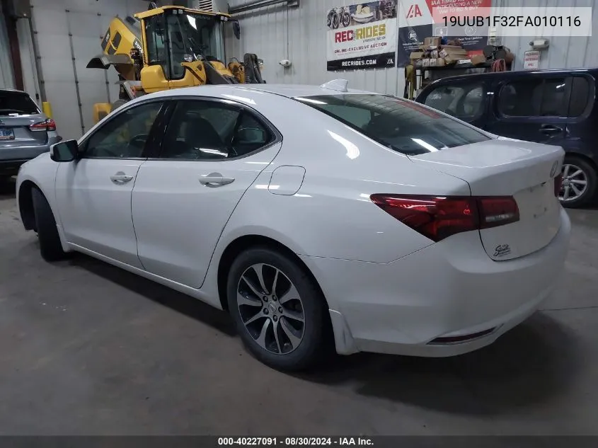 2015 Acura Tlx VIN: 19UUB1F32FA010116 Lot: 40227091