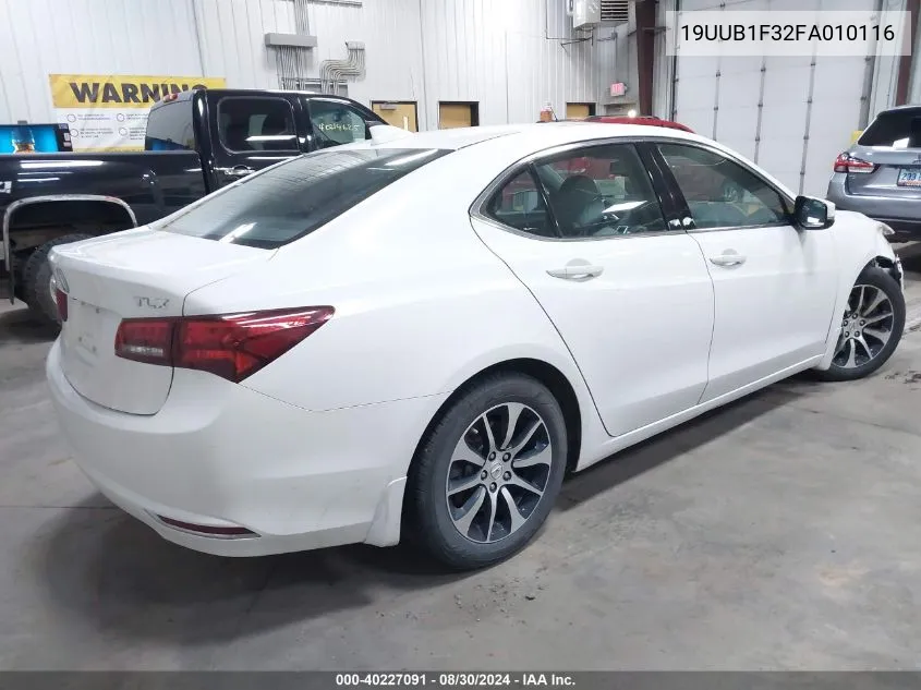 2015 Acura Tlx VIN: 19UUB1F32FA010116 Lot: 40227091