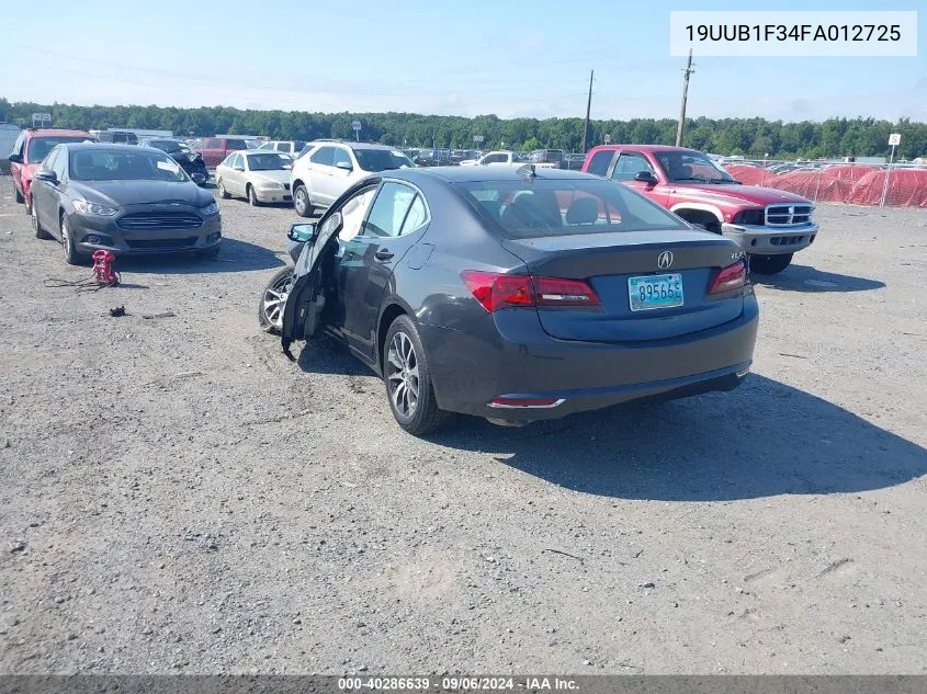 2015 Acura Tlx VIN: 19UUB1F34FA012725 Lot: 40286639