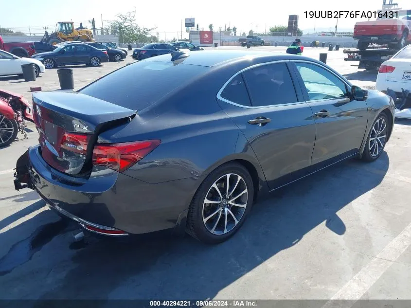 2015 Acura Tlx V6 Advance VIN: 19UUB2F76FA016431 Lot: 40294221