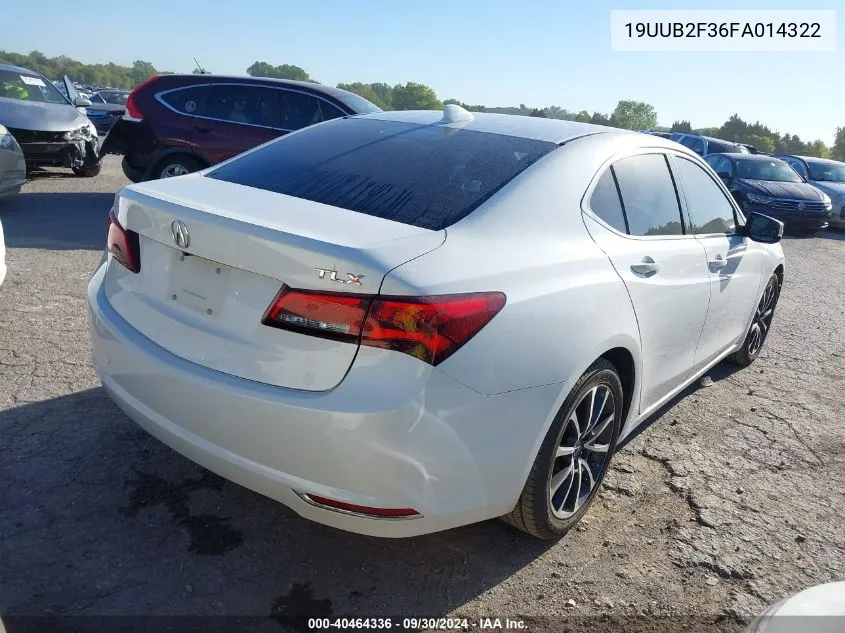 2015 Acura Tlx VIN: 19UUB2F36FA014322 Lot: 40464336