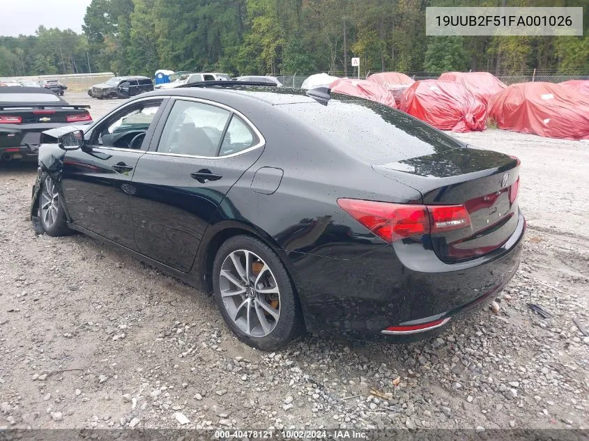 2015 Acura Tlx V6 Tech VIN: 19UUB2F51FA001026 Lot: 40478121