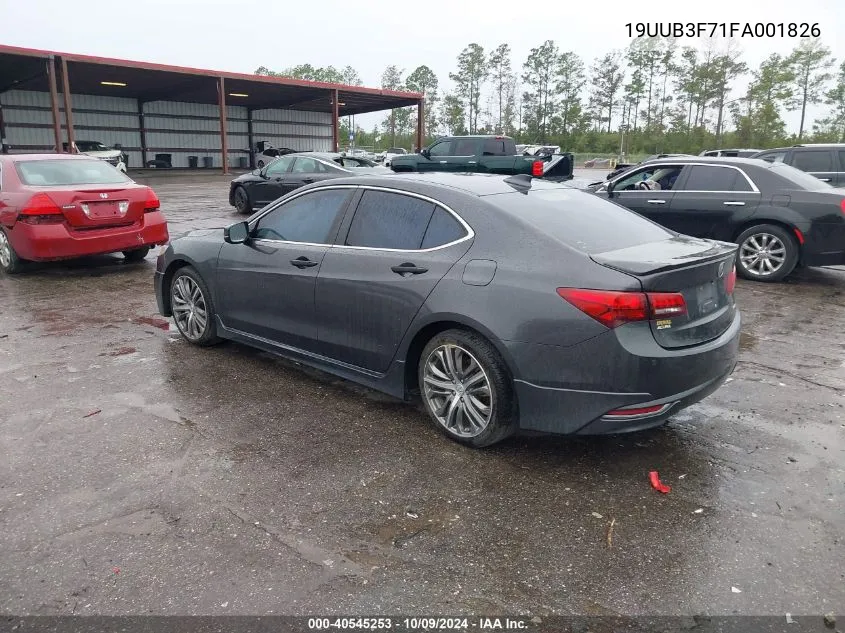 2015 Acura Tlx Advance VIN: 19UUB3F71FA001826 Lot: 40545253