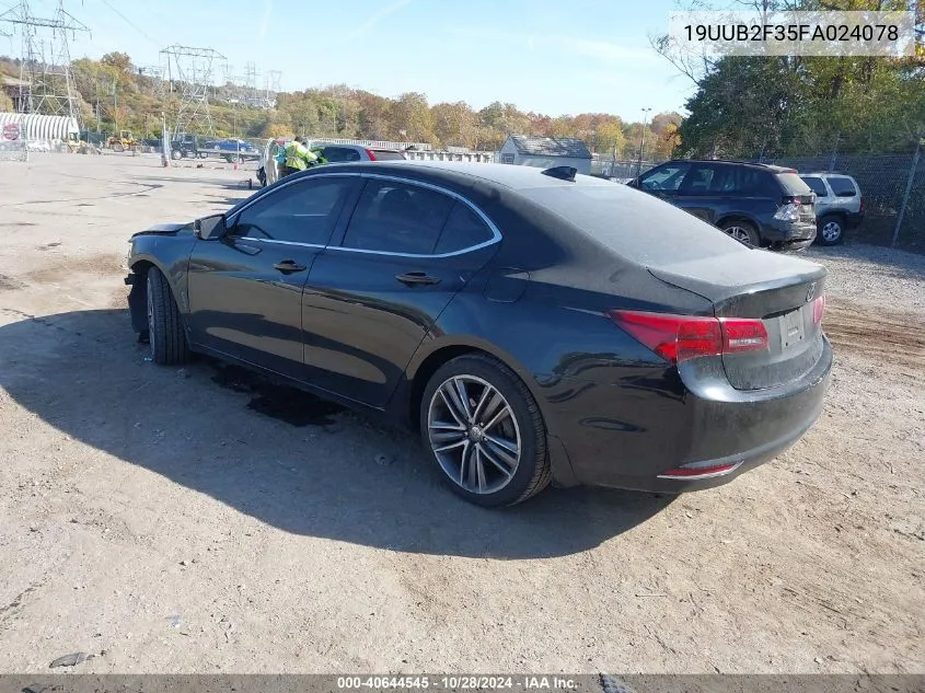 2015 Acura Tlx V6 VIN: 19UUB2F35FA024078 Lot: 40644545