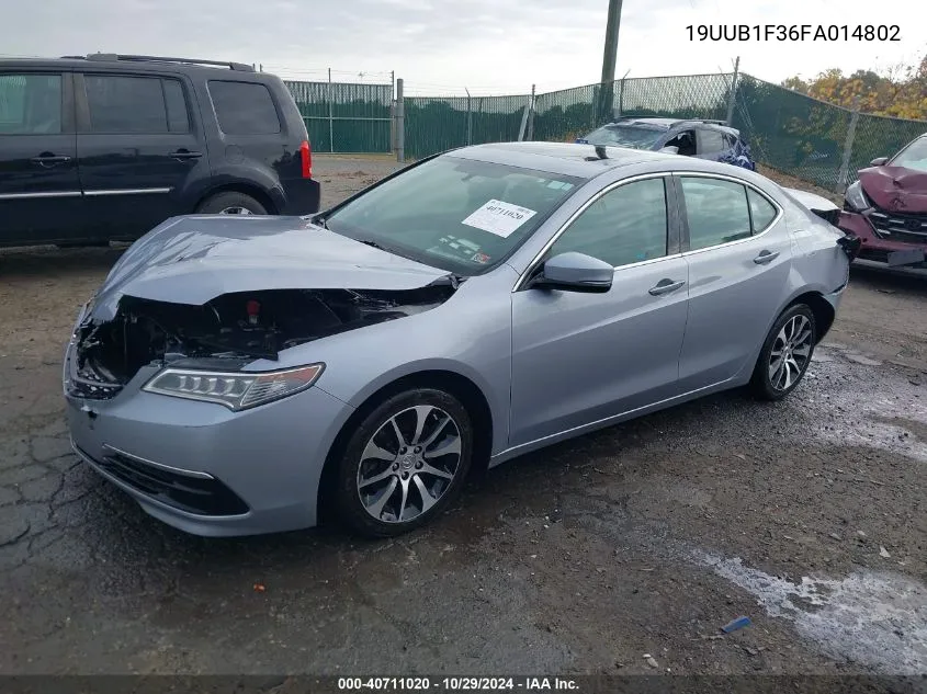 2015 Acura Tlx VIN: 19UUB1F36FA014802 Lot: 40711020