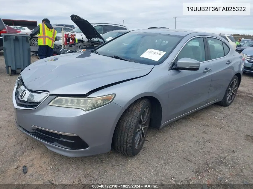 2015 Acura Tlx V6 VIN: 19UUB2F36FA025322 Lot: 40722310