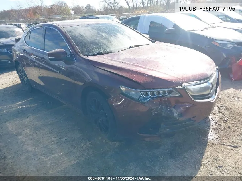 2015 Acura Tlx VIN: 19UUB1F36FA017196 Lot: 40781105