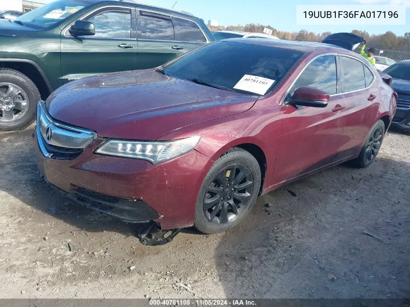 2015 Acura Tlx VIN: 19UUB1F36FA017196 Lot: 40781105