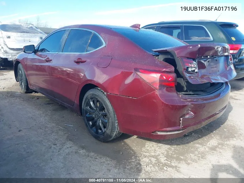 2015 Acura Tlx VIN: 19UUB1F36FA017196 Lot: 40781105