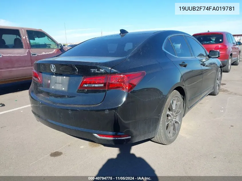 2015 Acura Tlx V6 Advance VIN: 19UUB2F74FA019781 Lot: 40794775