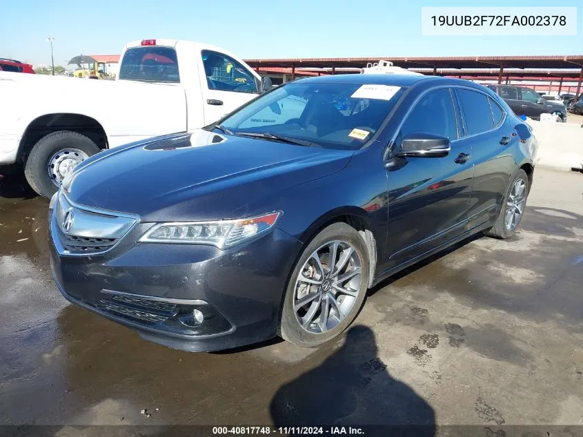 2015 Acura Tlx V6 Advance VIN: 19UUB2F72FA002378 Lot: 40817748