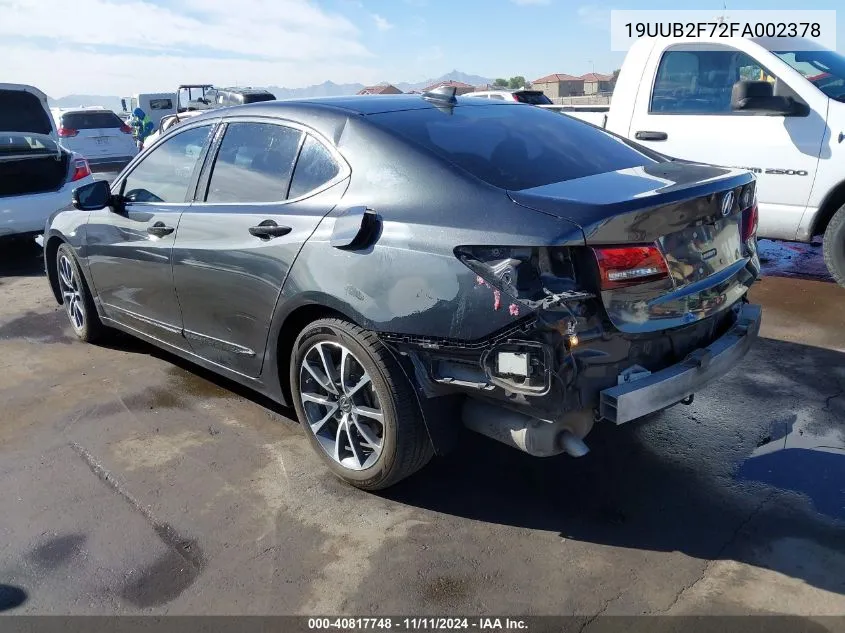 2015 Acura Tlx V6 Advance VIN: 19UUB2F72FA002378 Lot: 40817748