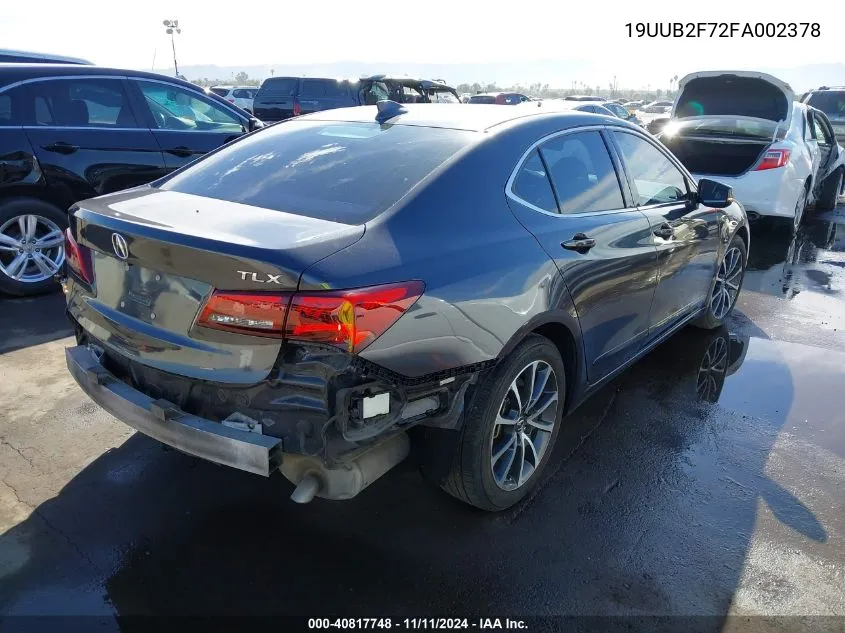 2015 Acura Tlx V6 Advance VIN: 19UUB2F72FA002378 Lot: 40817748