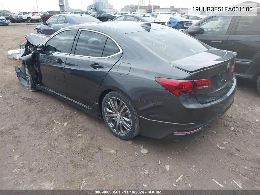 2015 Acura Tlx V6 Tech VIN: 19UUB3F51FA001100 Lot: 40893501