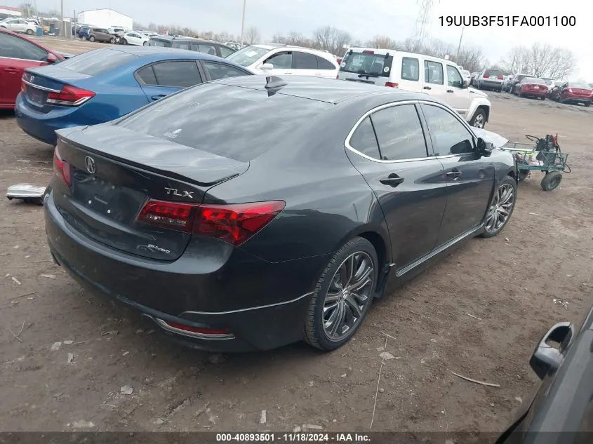 2015 Acura Tlx V6 Tech VIN: 19UUB3F51FA001100 Lot: 40893501