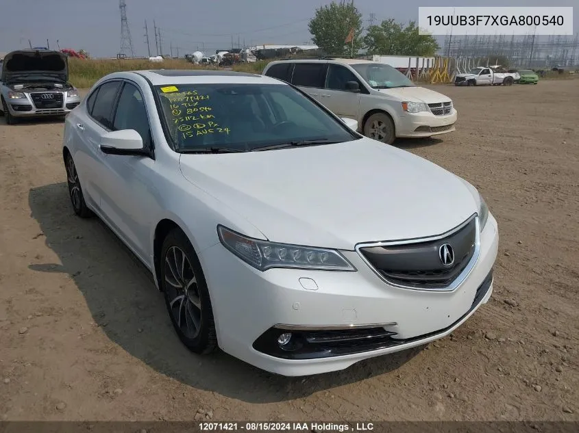 2016 Acura Tlx Advance VIN: 19UUB3F7XGA800540 Lot: 12071421