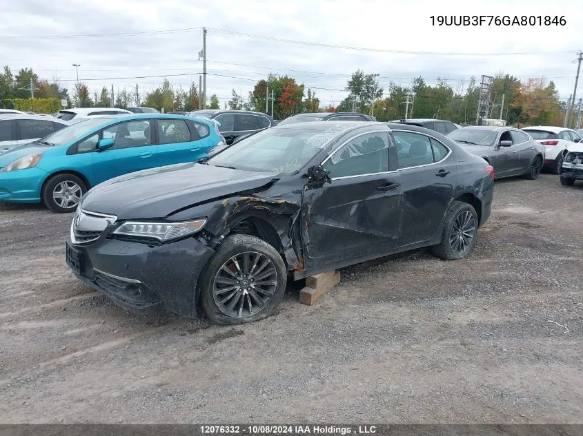 2016 Acura Tlx VIN: 19UUB3F76GA801846 Lot: 12076332