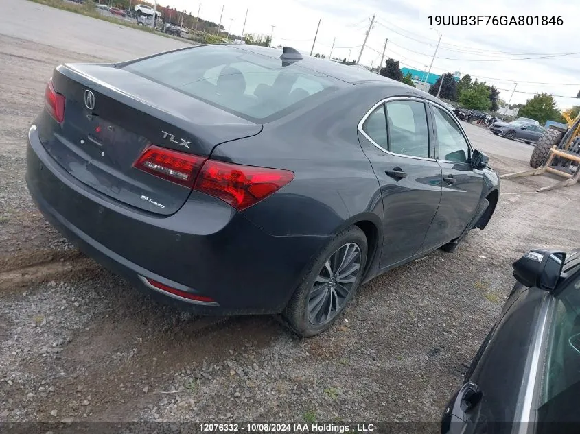 2016 Acura Tlx VIN: 19UUB3F76GA801846 Lot: 12076332