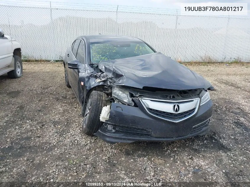 2016 Acura Tlx VIN: 19UUB3F78GA801217 Lot: 12099253