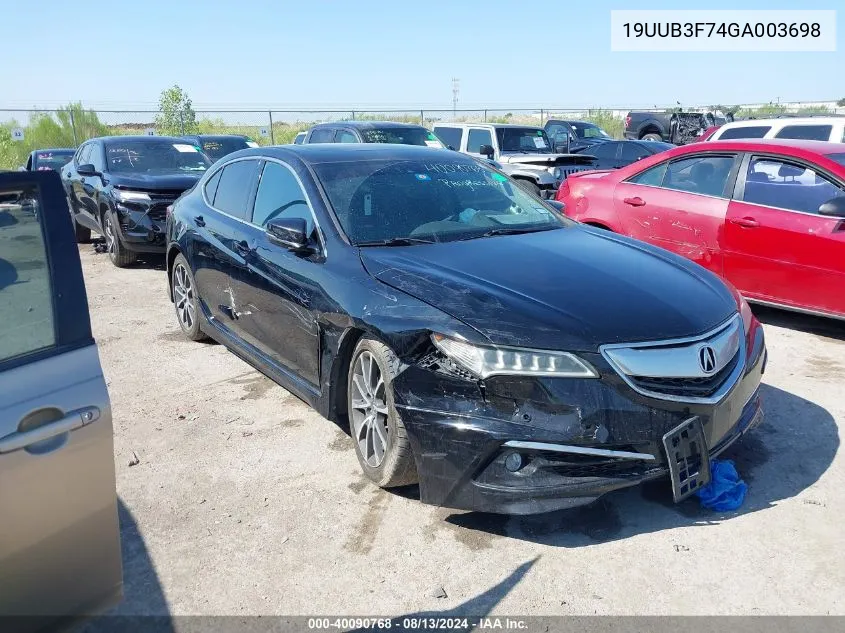 19UUB3F74GA003698 2016 Acura Tlx Advance